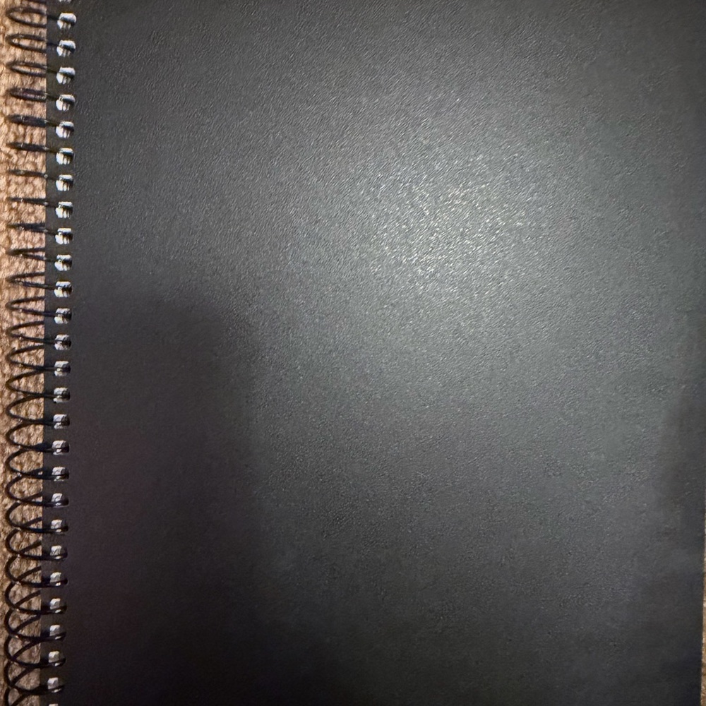 Black Spiral Bound Blank Journal Notebook with Cardboard Cover and Blank Pages
